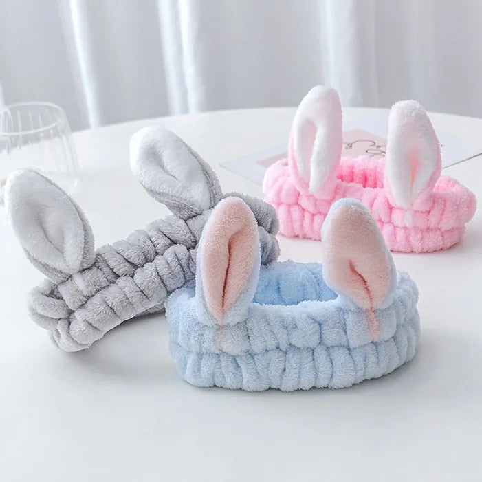 BunnyBand — Fluffy Bunny Ear Spa Headband / Keep Your Hair Back, Skincare On, Cuteness Turned Up!