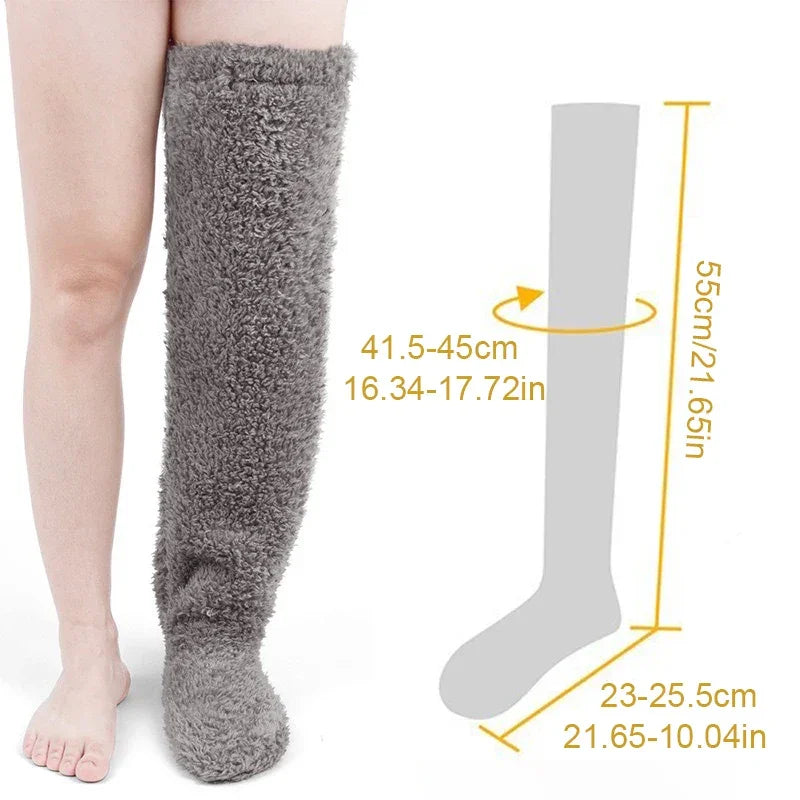 Ultra-Soft Fuzzy Slipper Socks — Long, Plush Comfort for Feet and Legs
