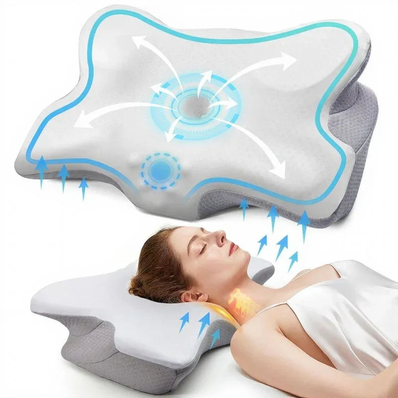 SmartForm Pillow with Smart Cervical Curve / 2-in-1 Orthopedic Memory Foam Pillow for Pain-Free Sleep and a Refreshed Wake-Up