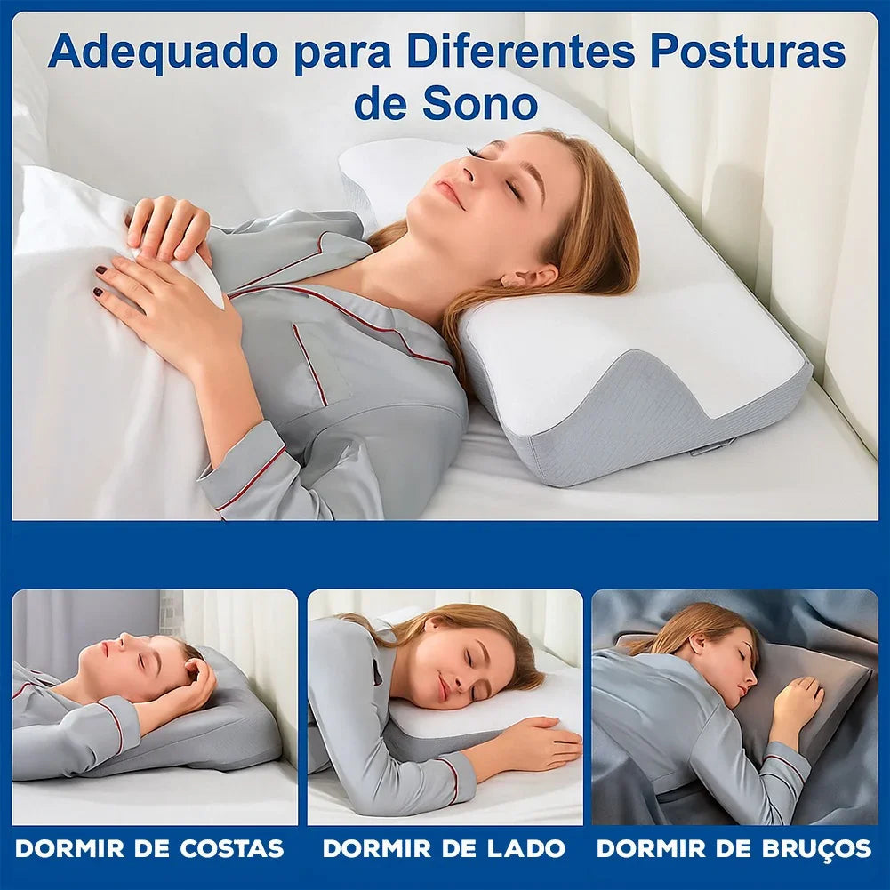 SmartForm Pillow with Smart Cervical Curve / 2-in-1 Orthopedic Memory Foam Pillow for Pain-Free Sleep and a Refreshed Wake-Up