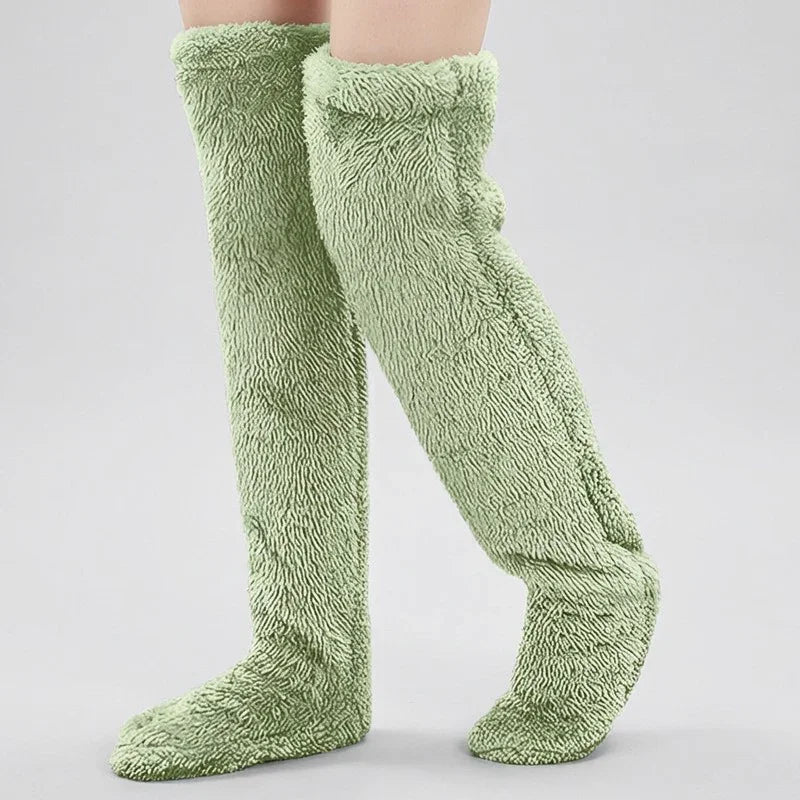 Ultra-Soft Fuzzy Slipper Socks — Long, Plush Comfort for Feet and Legs