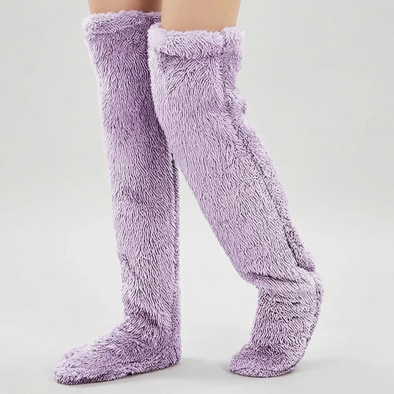 Ultra-Soft Fuzzy Slipper Socks — Long, Plush Comfort for Feet and Legs