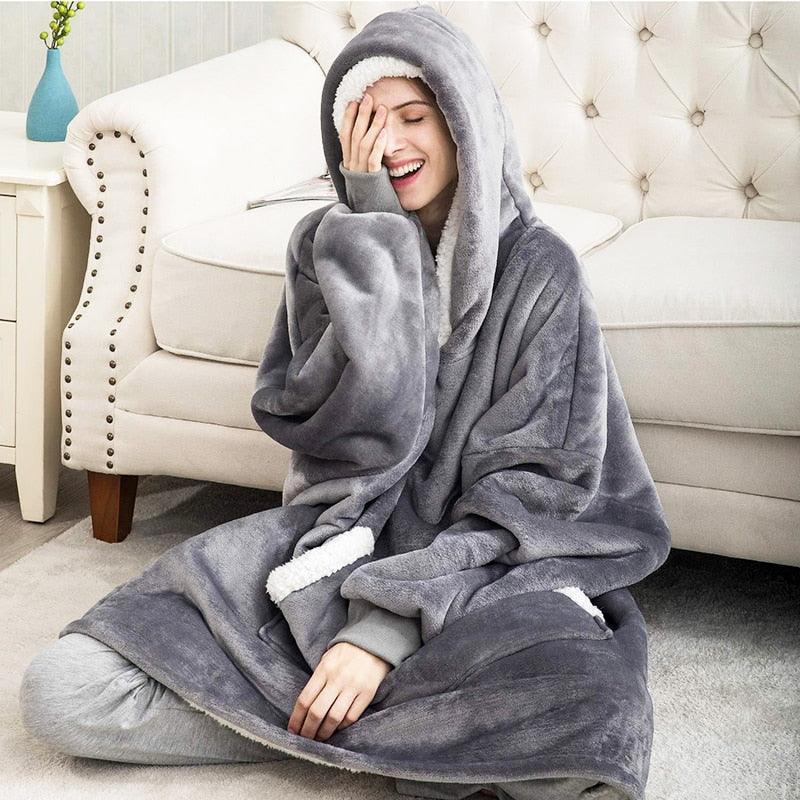 Oversized Flannel Sweatshirt