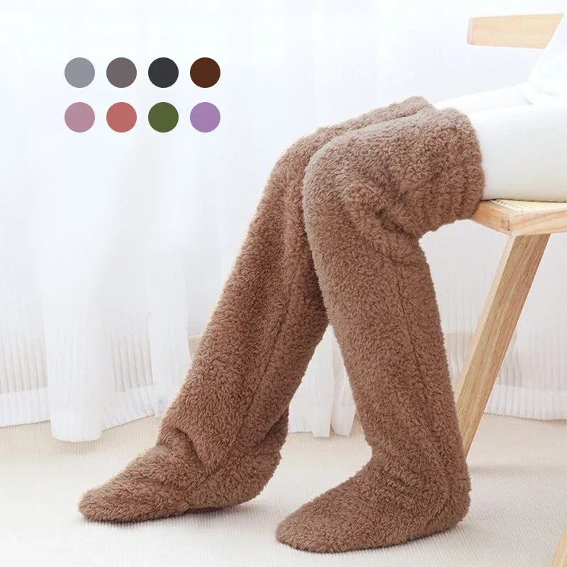 Ultra-Soft Fuzzy Slipper Socks — Long, Plush Comfort for Feet and Legs