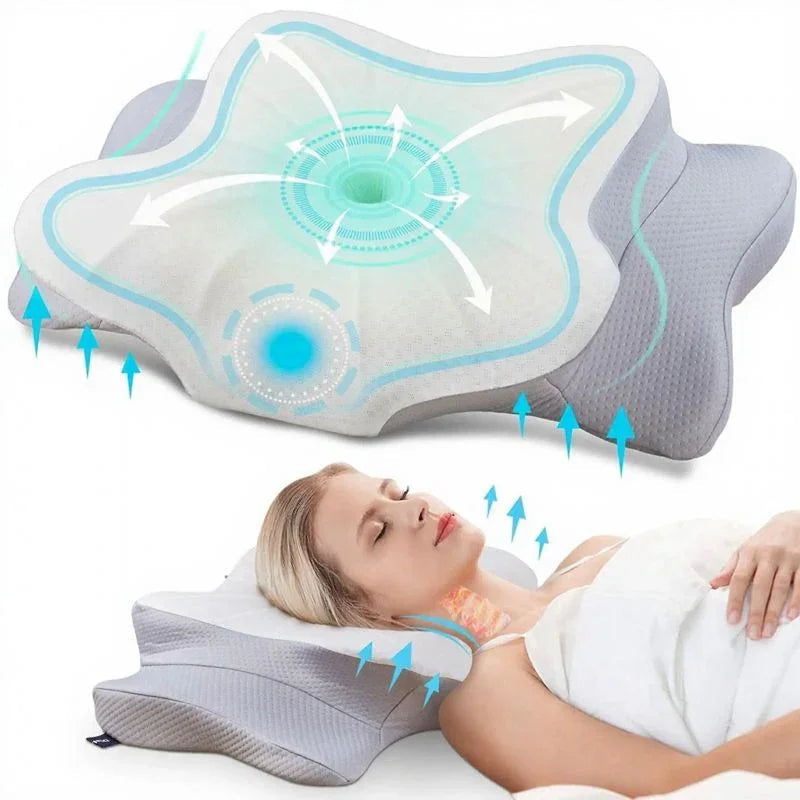 SmartForm Pillow with Smart Cervical Curve / 2-in-1 Orthopedic Memory Foam Pillow for Pain-Free Sleep and a Refreshed Wake-Up