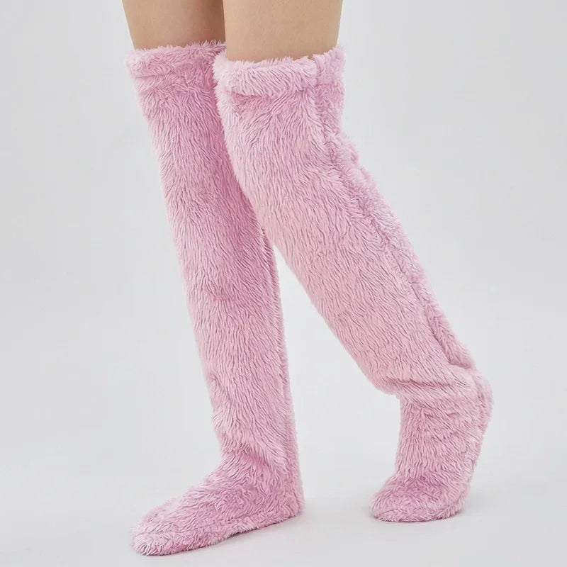 Ultra-Soft Fuzzy Slipper Socks — Long, Plush Comfort for Feet and Legs