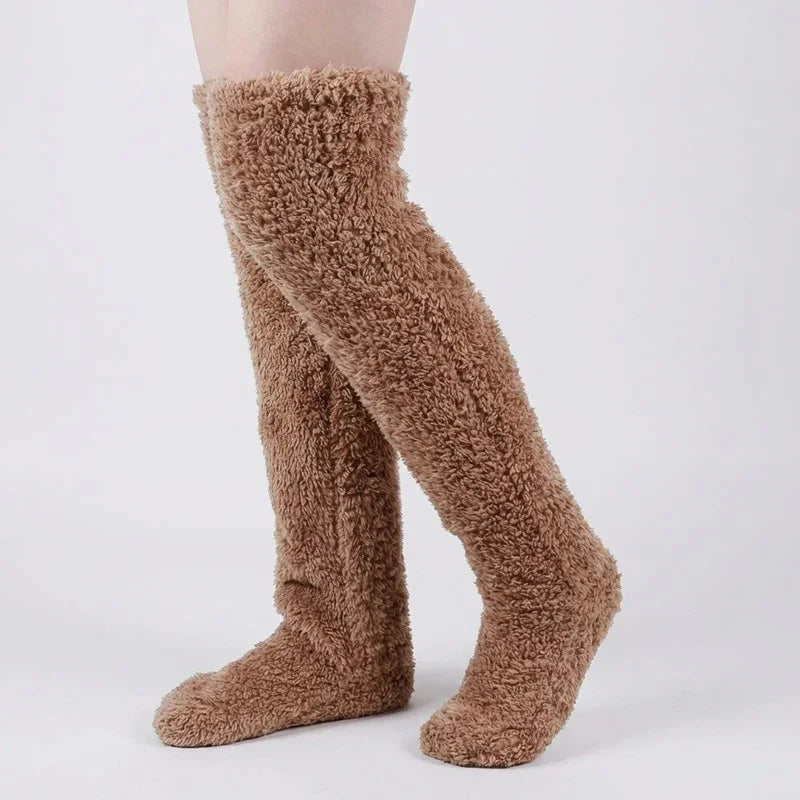 Ultra-Soft Fuzzy Slipper Socks — Long, Plush Comfort for Feet and Legs