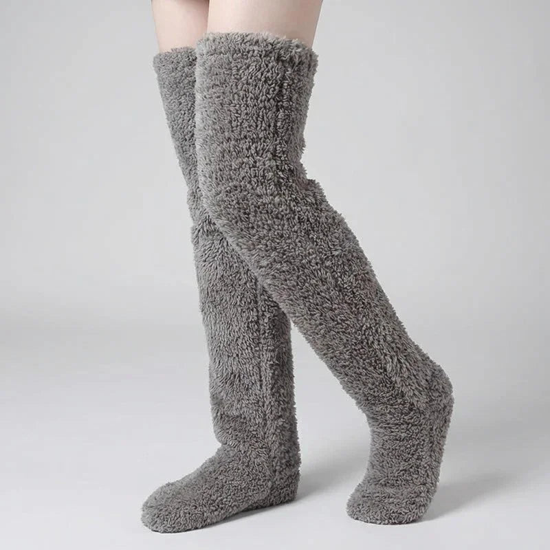 Ultra-Soft Fuzzy Slipper Socks — Long, Plush Comfort for Feet and Legs