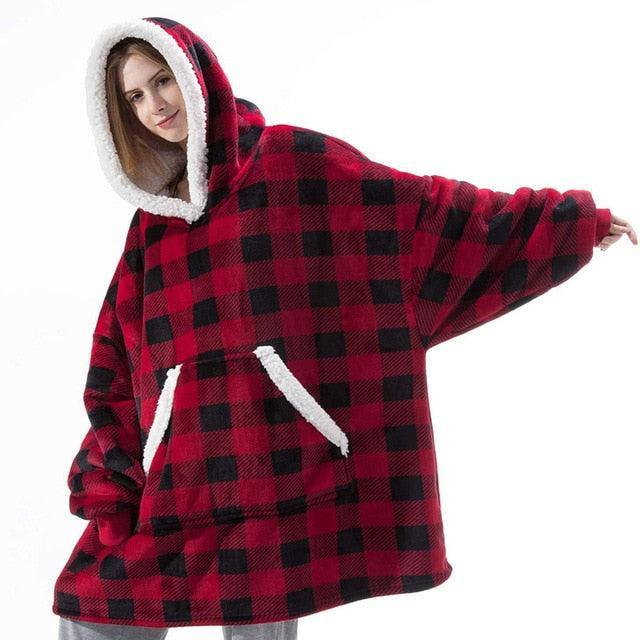 Oversized Flannel Sweatshirt